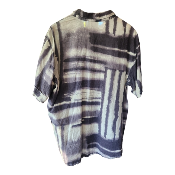 Y2K International Laundry 100% Linen Button Front Shirt xxl Men Pattern - Picture 5 of 5